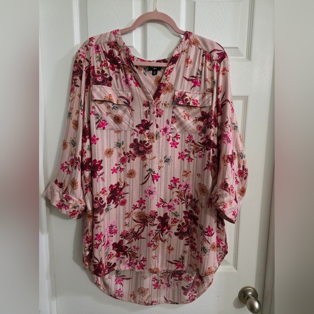 Torrid Harper Brushed Rayon Pullover 3/4 Sleeve Tunic Blouse